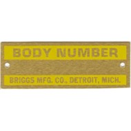 Plaqueta N&uacute;mero da Carroceira Briggs Fordinho