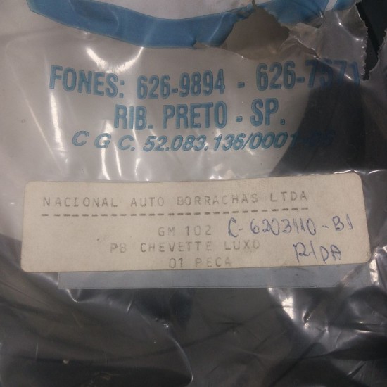Borracha Parabrisa - Chevette Luxo C/ Friso