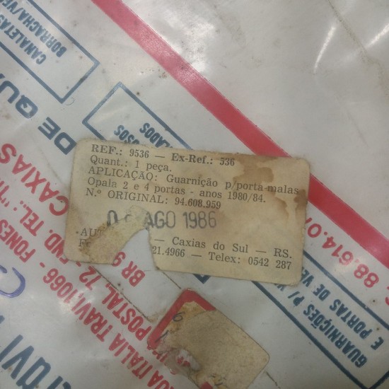 Borracha Porta Malas - Opala 2/4Pts 80/84