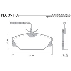 Pastilhas Freio Dianteira Com Sensor ( Jogo ) - Laguna Grandtour / Megane Grandtour / Megane Scenic