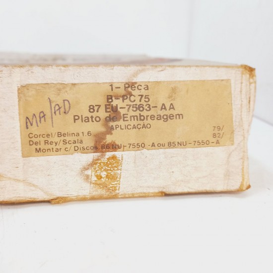 Plat&ocirc; Embreagem Chap&eacute;u Chin&ecirc;s Corcel Belina 1.6 Del Rey Scala