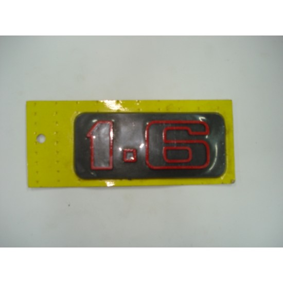 Emblema 1.6 (Vermelho) Pl&aacute;stico