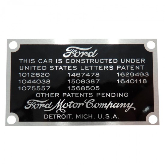 Plaqueta Data Patente Fordinho